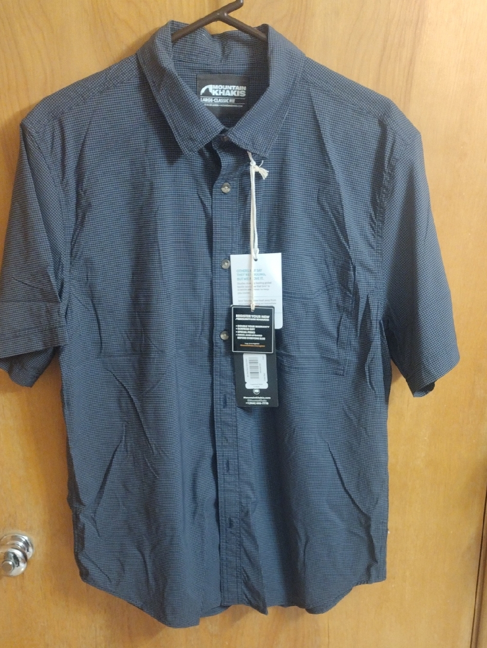 Mountain Khakis Men's Blue Short-Sleeve Button-Up Shirt Classic Fit Size L NWT
